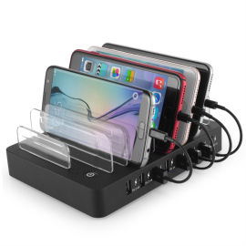 60W 12A 6 Port USB Charging Station Dock Fast USB Charger Hub Smartphone Tablet