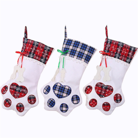 pet paw christmas stockings fireplace hanging decoration