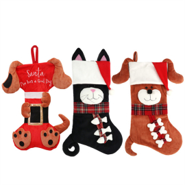 cute cat dog christmas stockings fireplace hanging decoration