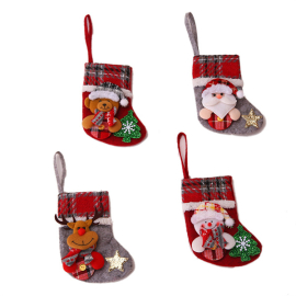 lattice collar classic christmas stockings xmas tree pendant