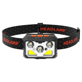 COB sensor head light rechargeable LED headlamp