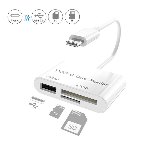 Wholesale 3 in 1 usb card reader type c sd micro sd tf adapters