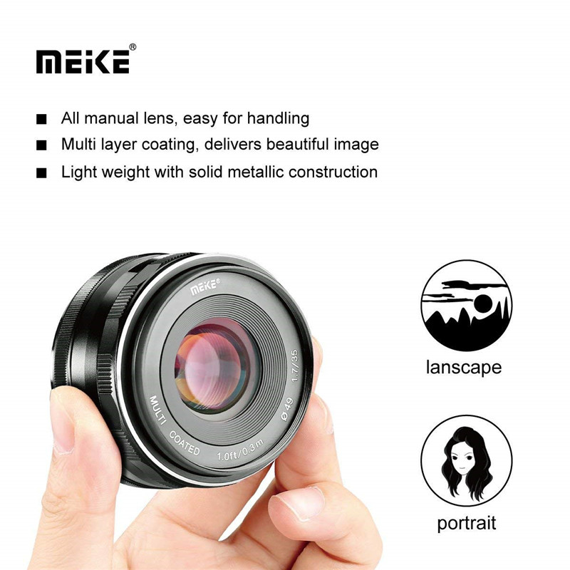 Meike 35mm F1.7 Large Aperture Manual Prime Fixed Lens APS-C for Fujifilm