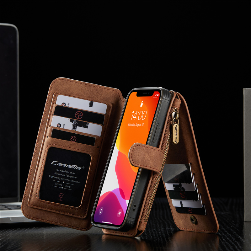 retro card slots leather wallet case for iPhone 11 pro max