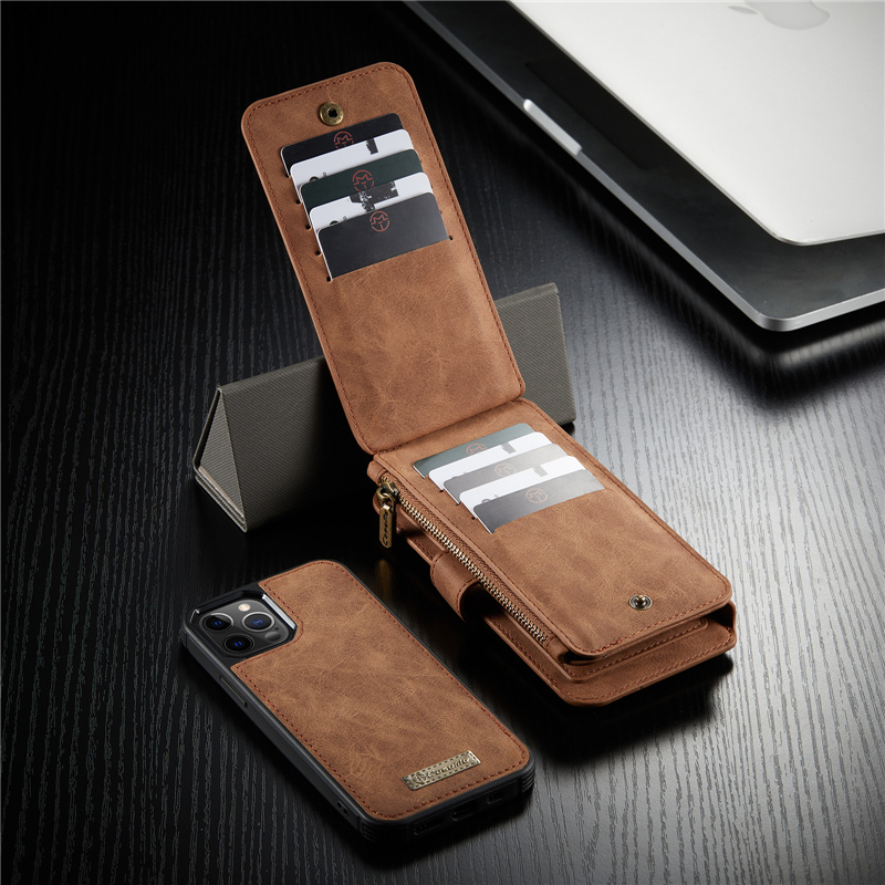 retro card slots leather wallet case for iPhone 11 pro max