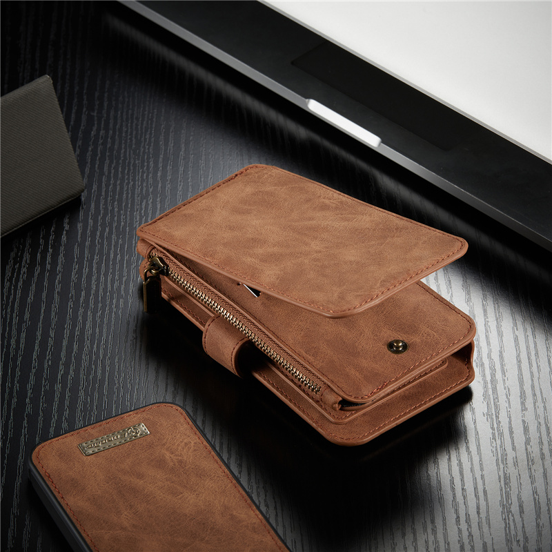 retro card slots leather wallet case for iPhone 11 pro max