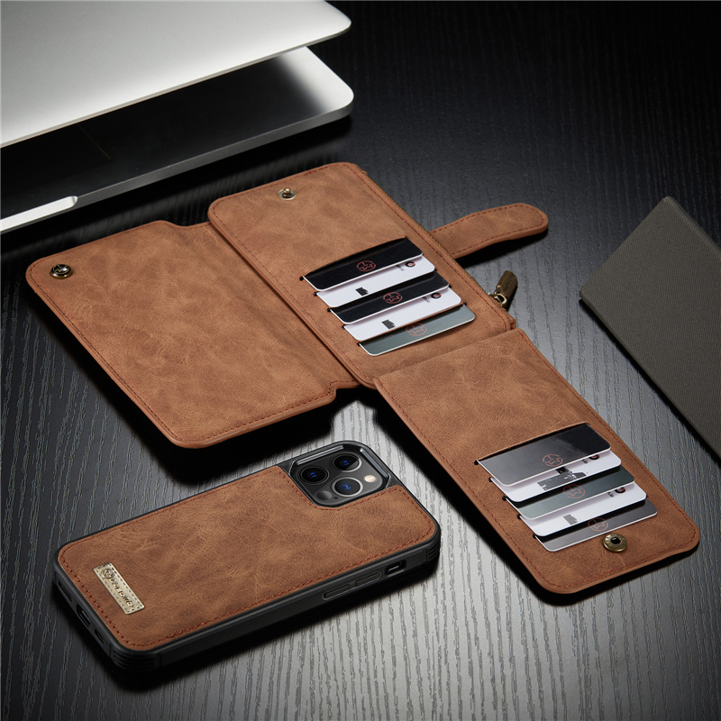 retro card slots leather wallet case for iPhone 11 pro max