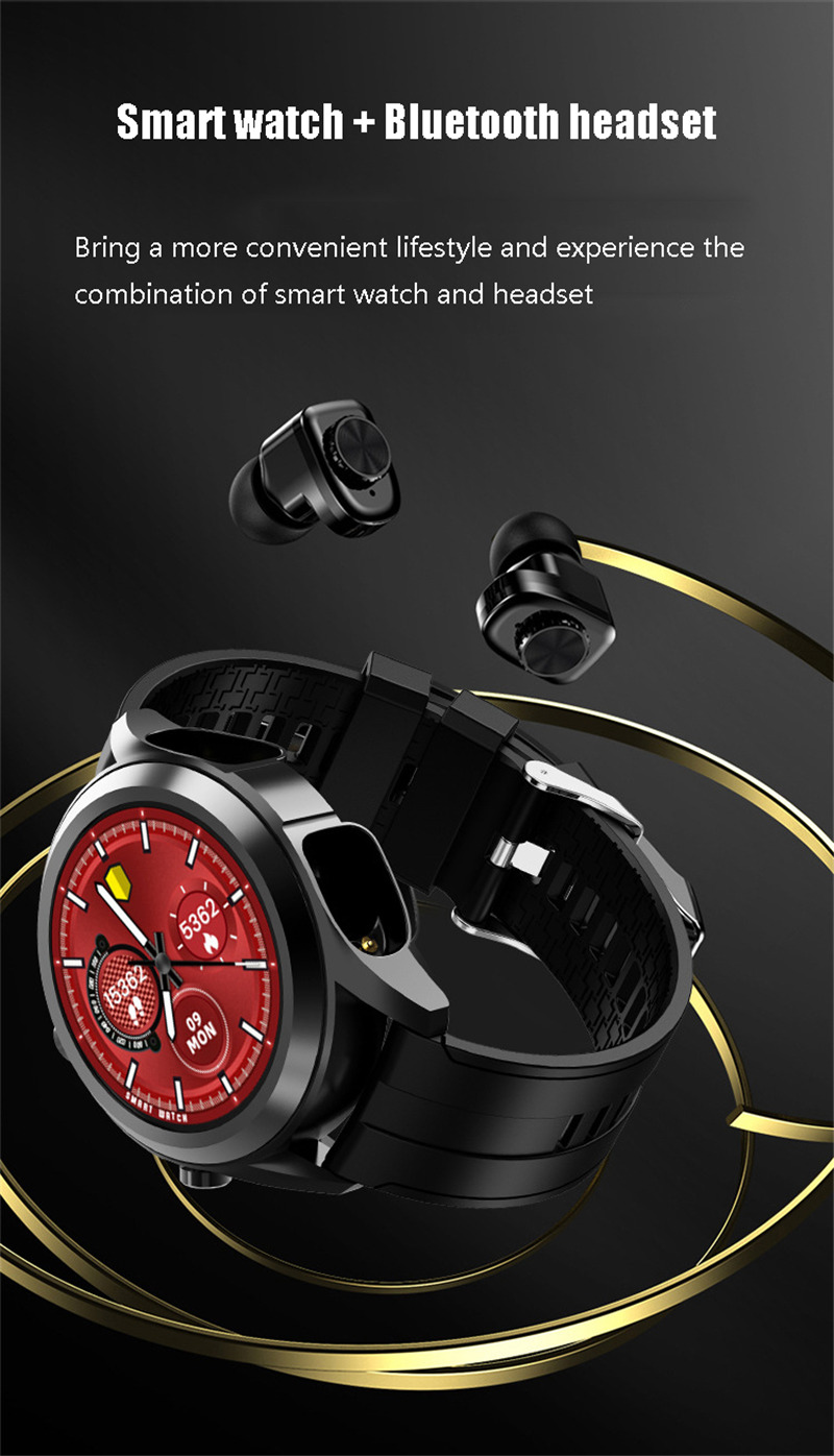 T10 bluetooth call smart watch with tws earphone