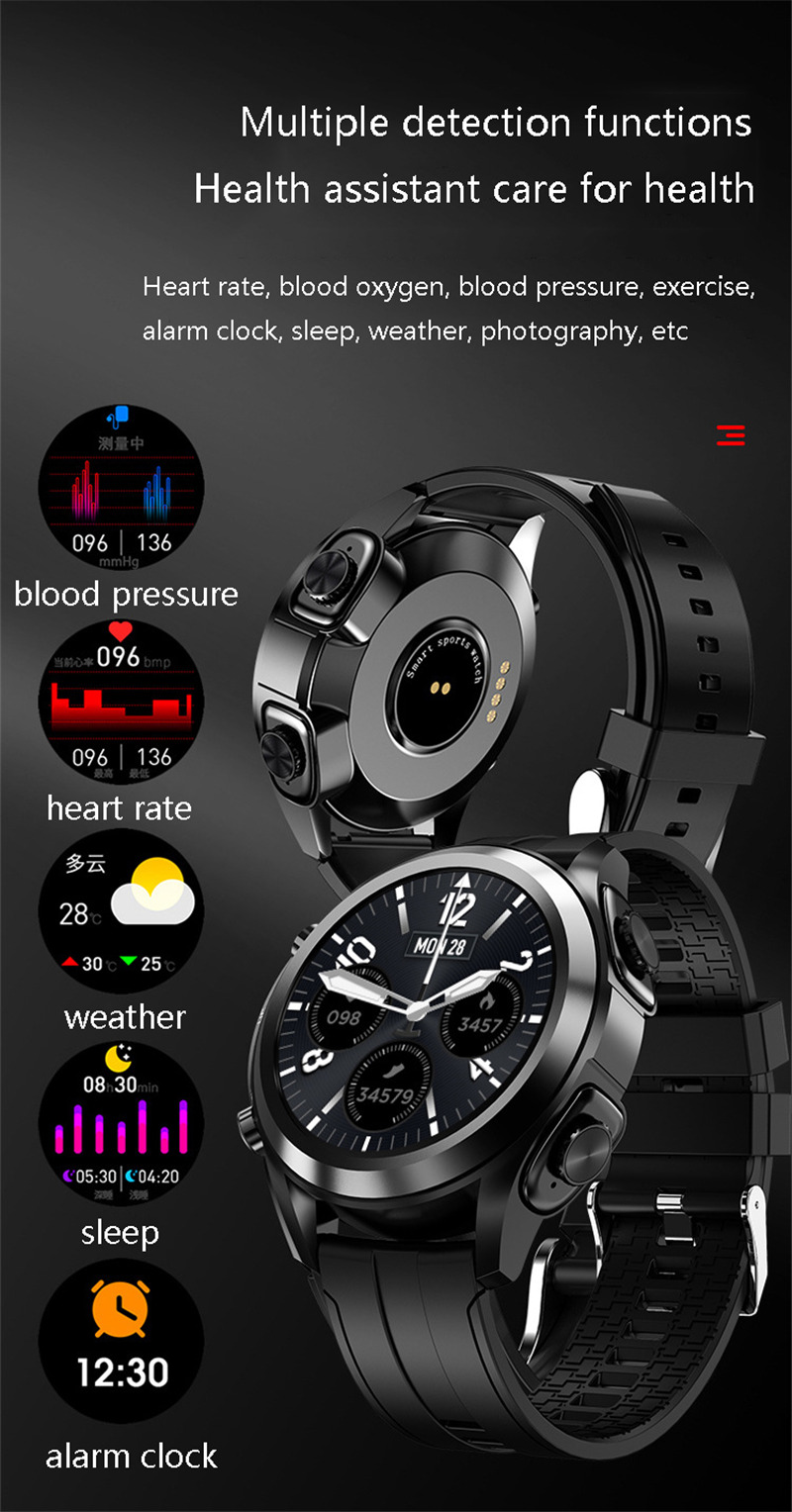 T10 bluetooth call smart watch with tws earphone