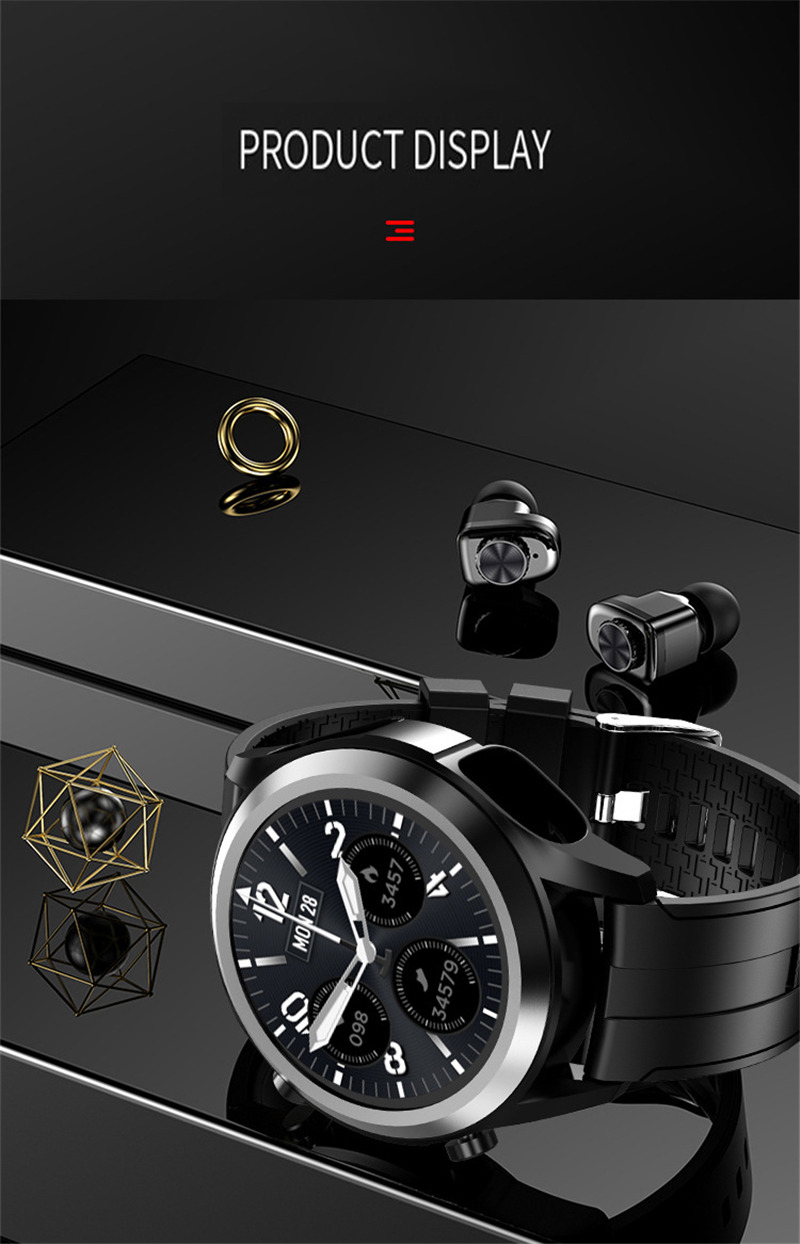 T10 bluetooth call smart watch with tws earphone