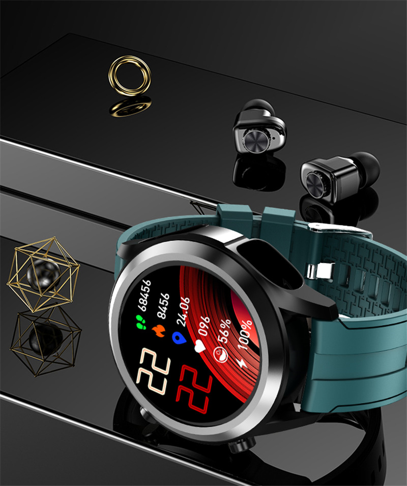 T10 bluetooth call smart watch with tws earphone