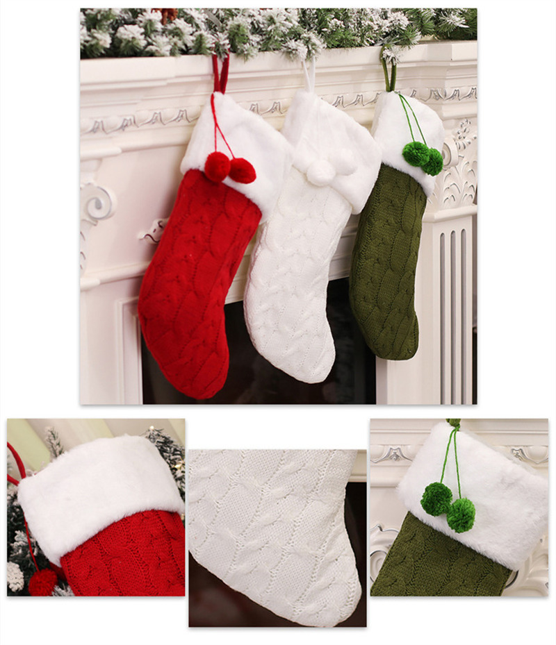 farmhouse cable knitted christmas stockings xmas decoration