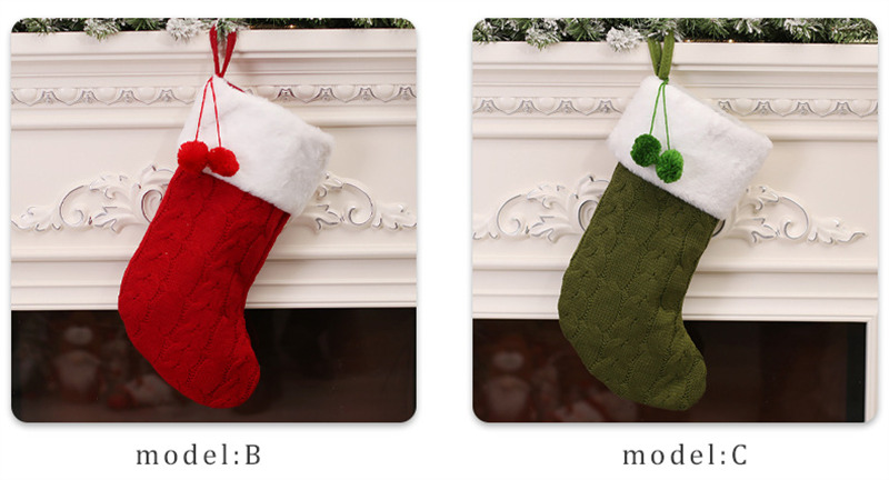 farmhouse cable knitted christmas stockings xmas decoration