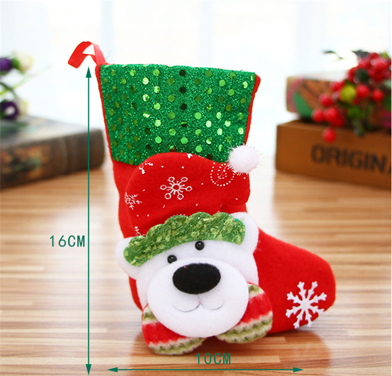 3D sequins christmas stocking xmas tree decoration