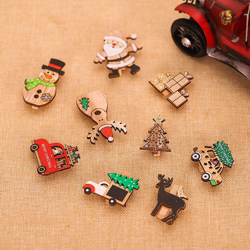 santa claus wooden clip tags christmas decorations