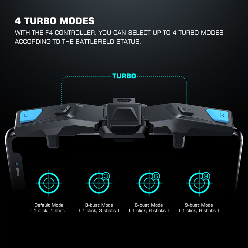 gamesir f4 falcon mobile phone gamepad pubg trigger button