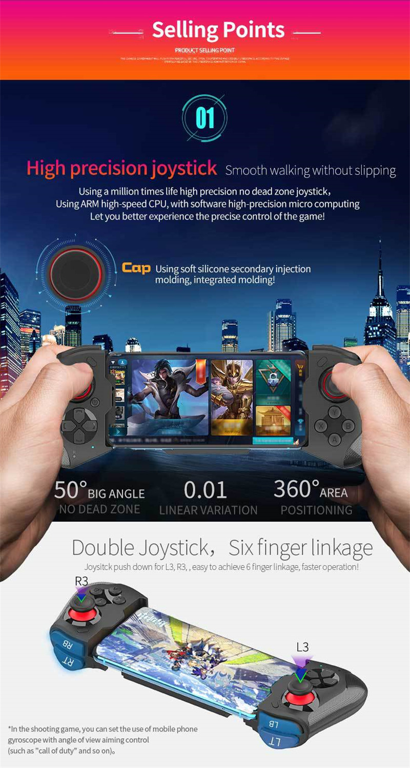 mocute 060 wireless gamepad mobile game pubg controller