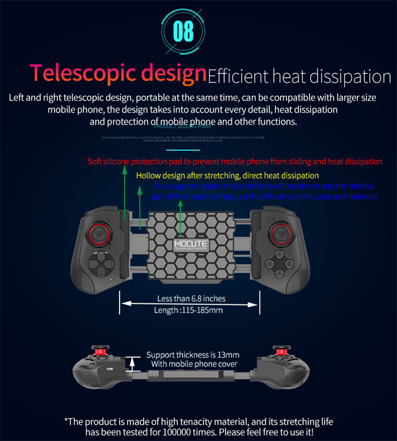 mocute 060 wireless gamepad mobile game pubg controller