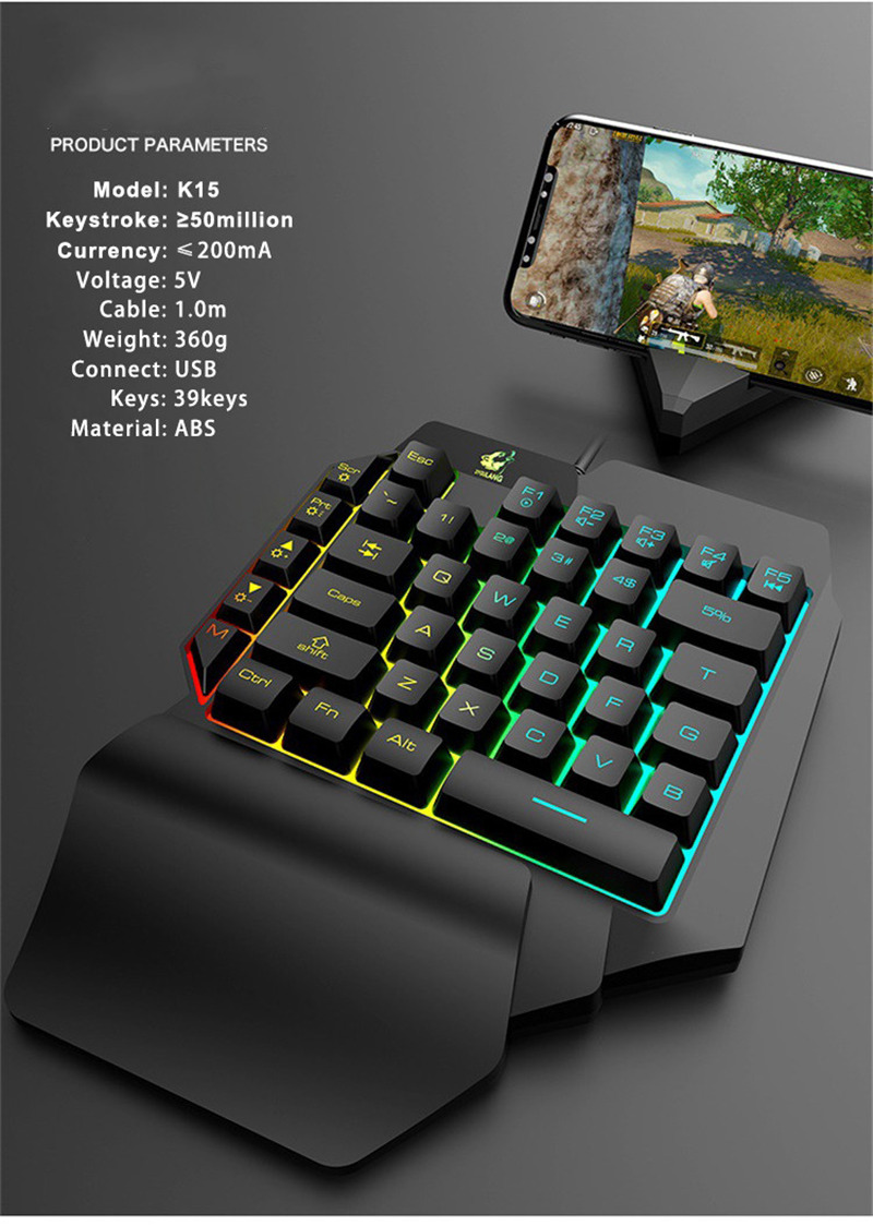 mocute k15 left hand game keyboard