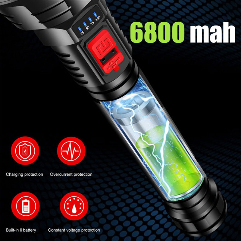 super bright portable LED flashlight rechargeable searchlight