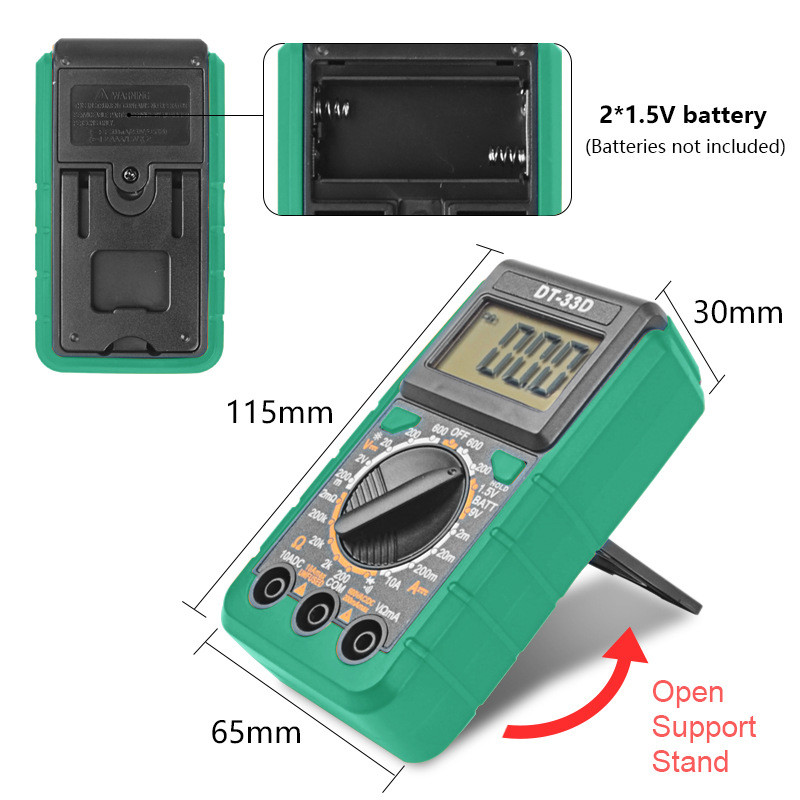 handskit DT-33D digital multimeter auto AC/DC voltage meter