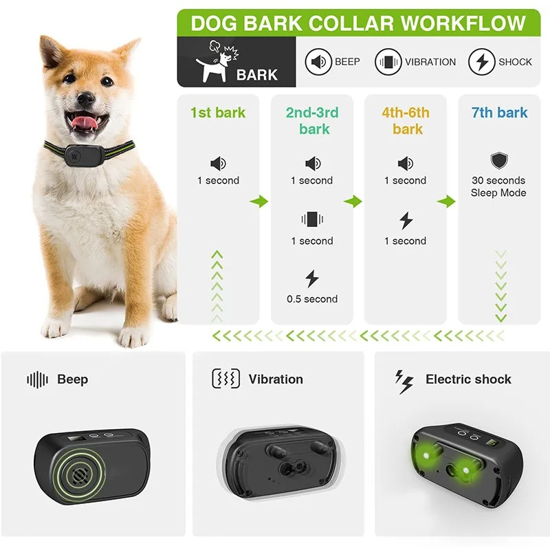 digital automatic stop barking dog collar