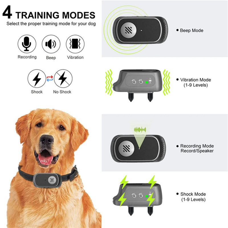 recording voice training stop bark dog collar