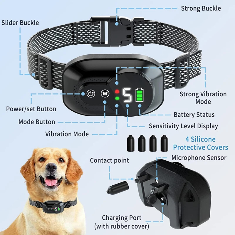 electric ultrasonic stop barking device smart dog collar