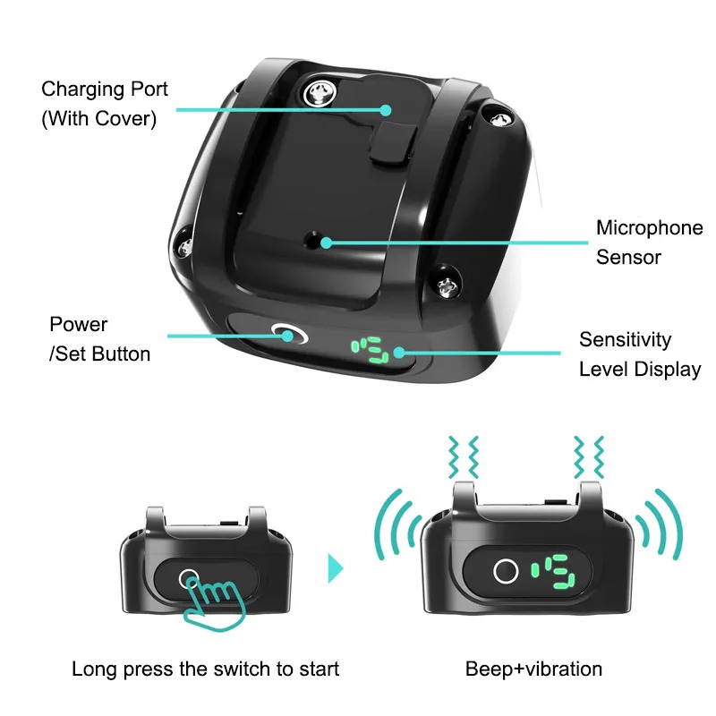 electric ultrasonic automatic stop barking dog collar