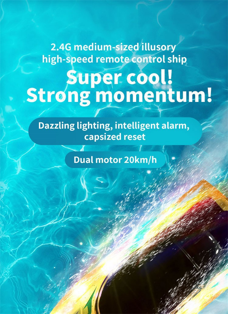 JJRC S13 RC Speed Boat 2.4G Led High Speed 20KM Toy