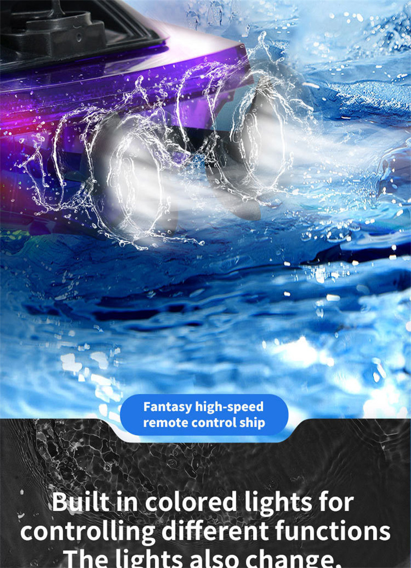 JJRC S13 RC Speed Boat 2.4G Led High Speed 20KM Toy