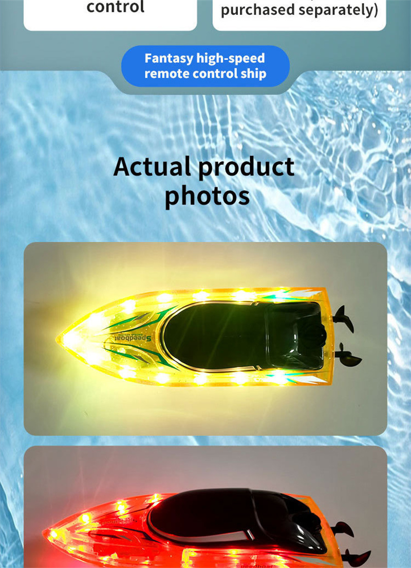 JJRC S13 RC Speed Boat 2.4G Led High Speed 20KM Toy