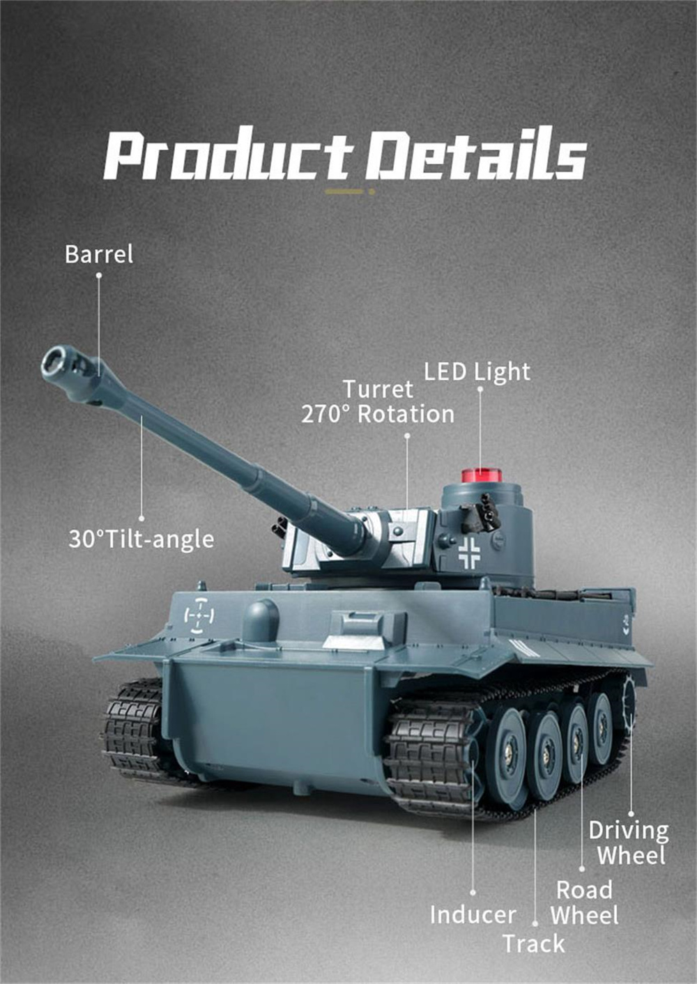 JJRC Q85 rc tank 1:30 scale 2.4GHz rechargeable vehicle