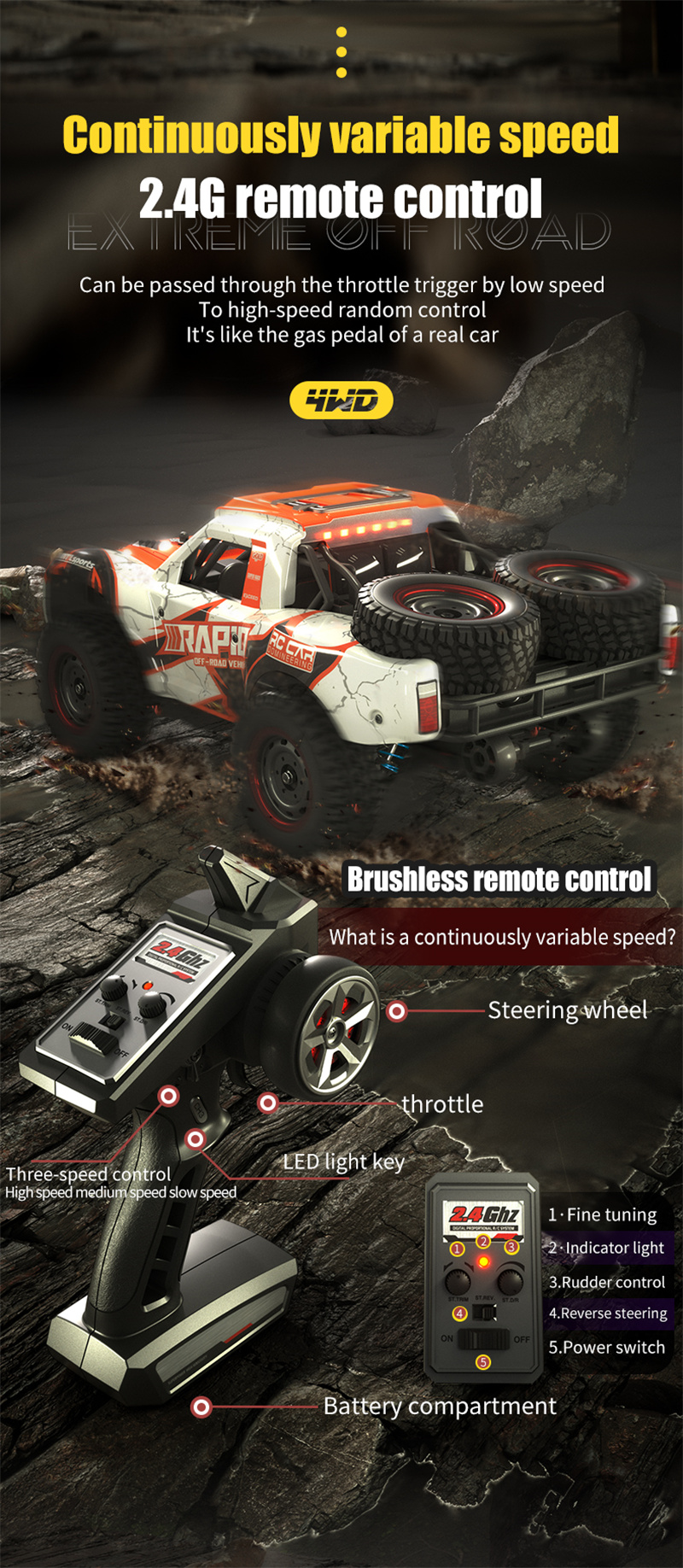 JJRC q130 RC car 4wd brushless off road truck