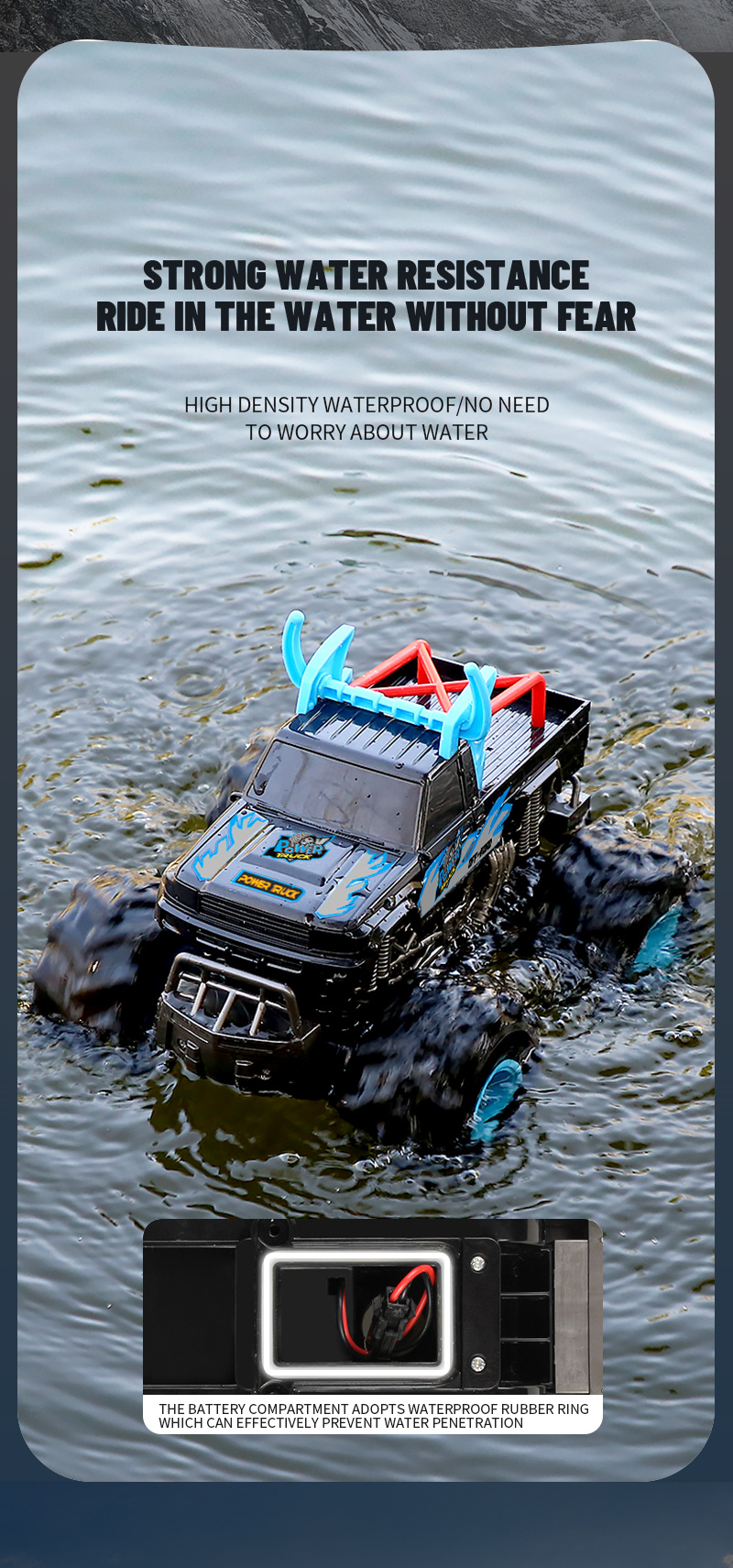 JJRC Q135 RC car 4WD amphibious off road vehicle