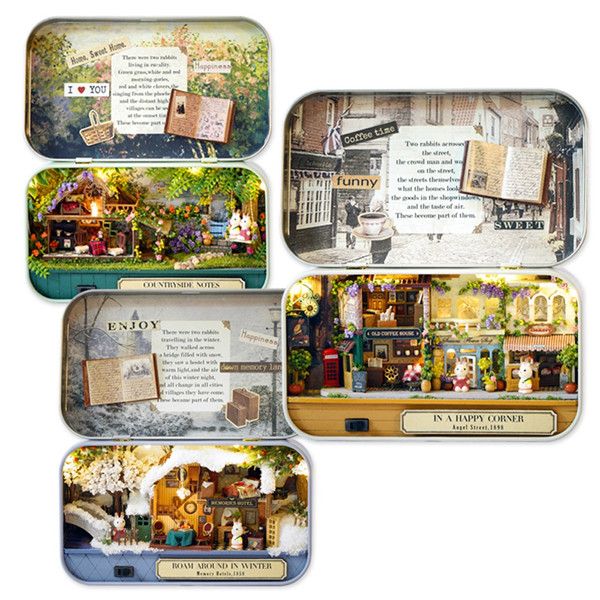 Wholesale Diy Miniature House Kit Toy Box Theater Old Times